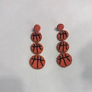 Beaded Basketball Earrings